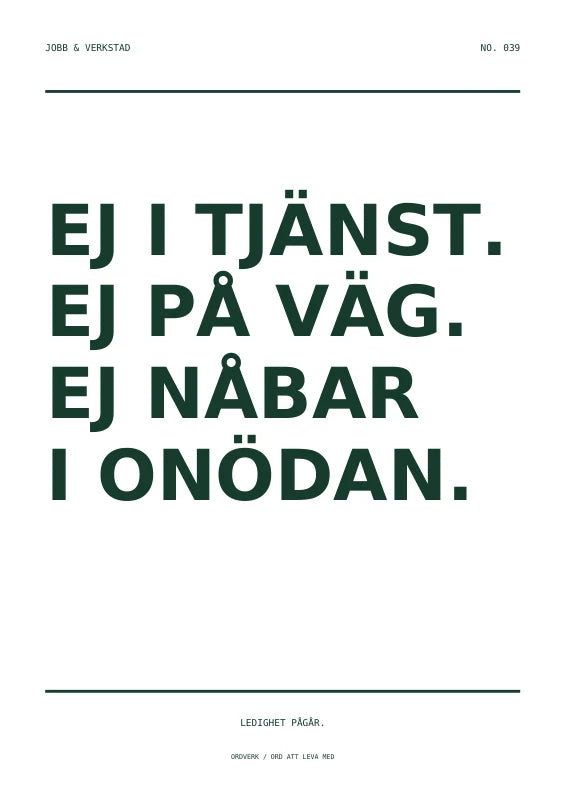 Ledig på riktigt