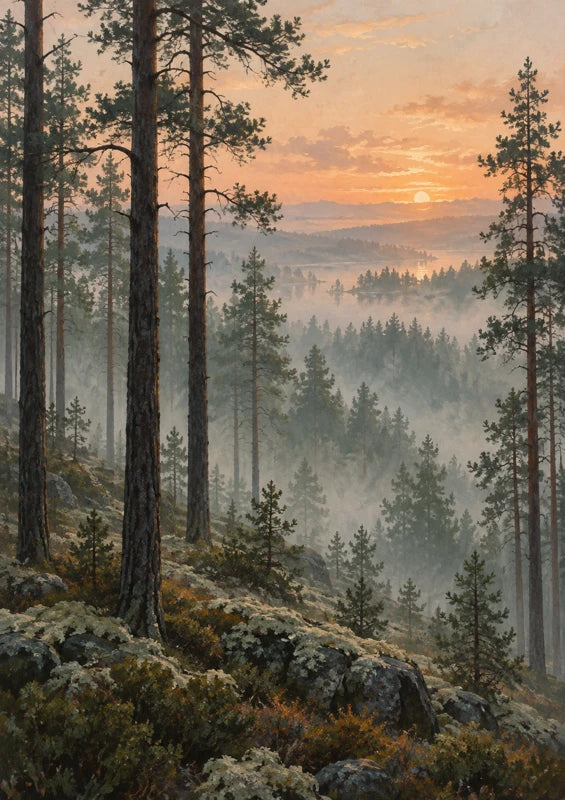 Gryning i skogen